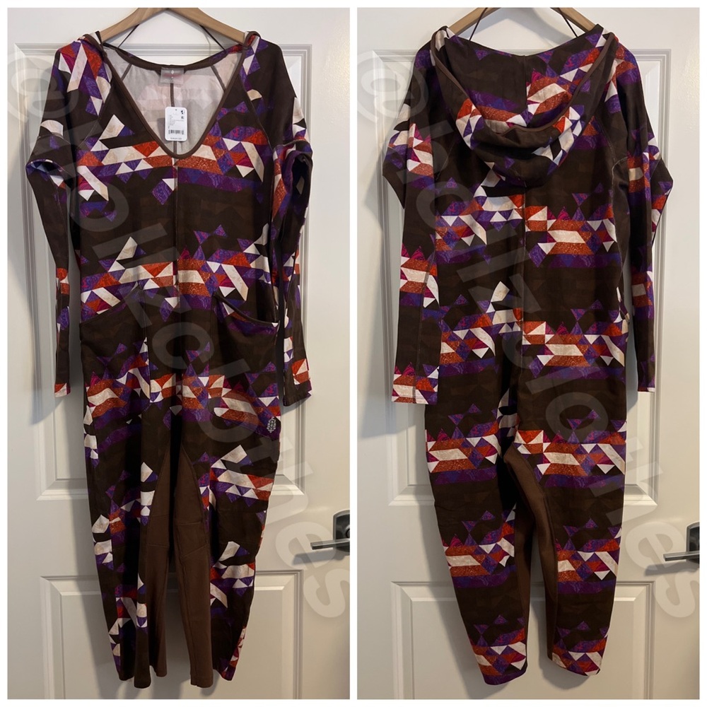 Hot Shot Long Sleeve Printed Onesie Geometric Print S - Picture 3 of 8